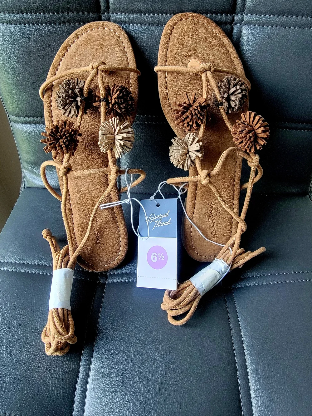 Women's Dawn Sandals  Memory Foam  - Universal Thread Taupe Sz 6.5 & 8.5 ($38)